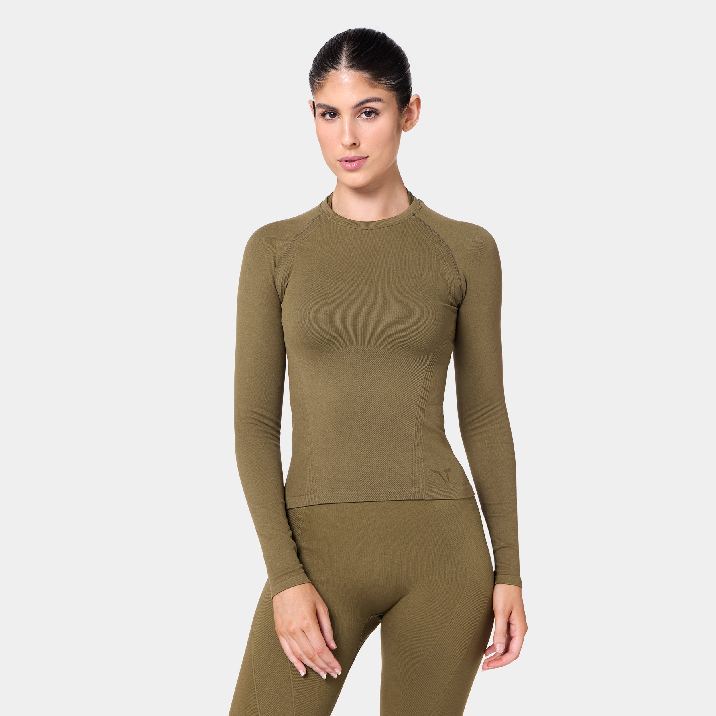 Seamless Contour Long Sleeves Top - Capers