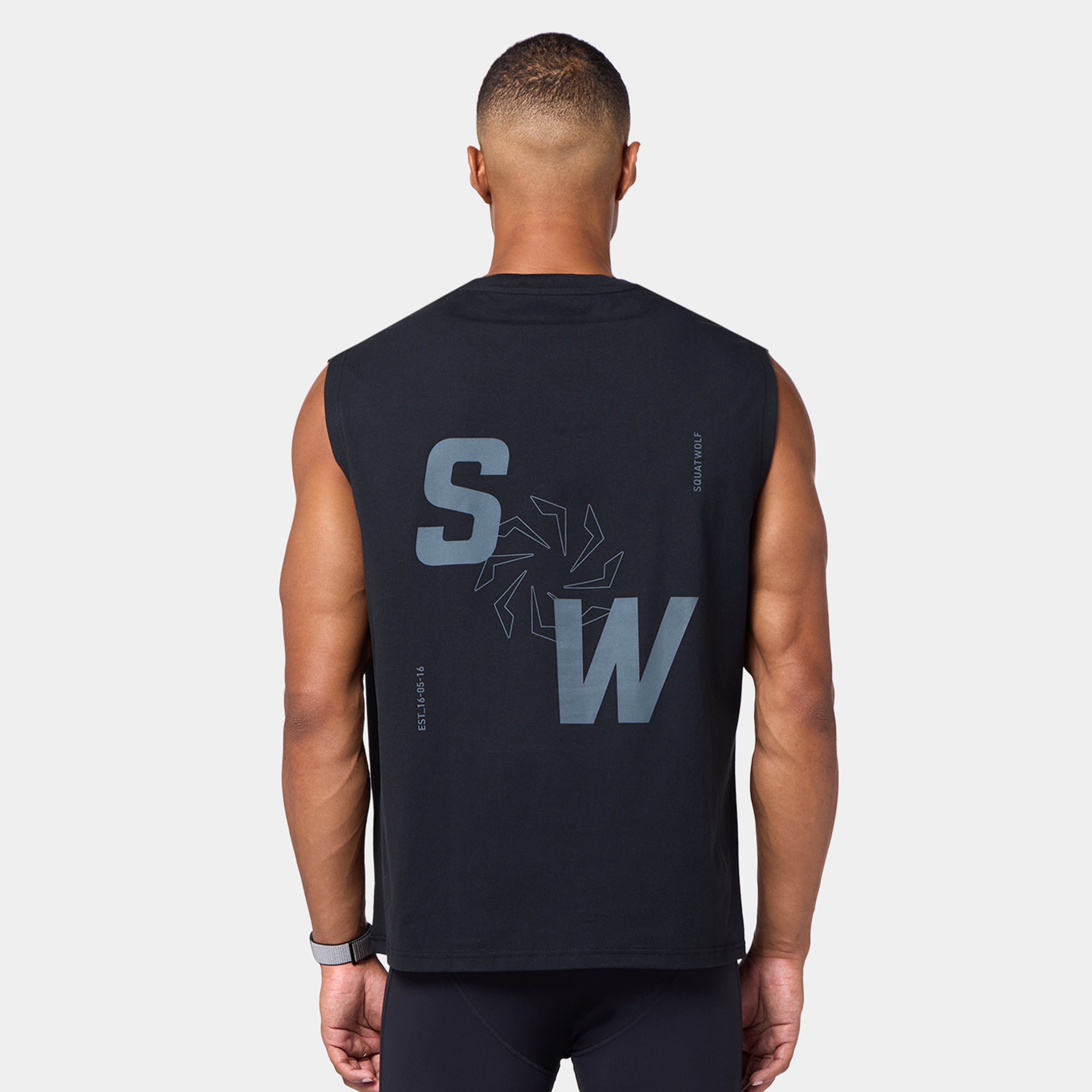 Graphic Relaxed Tank - Black