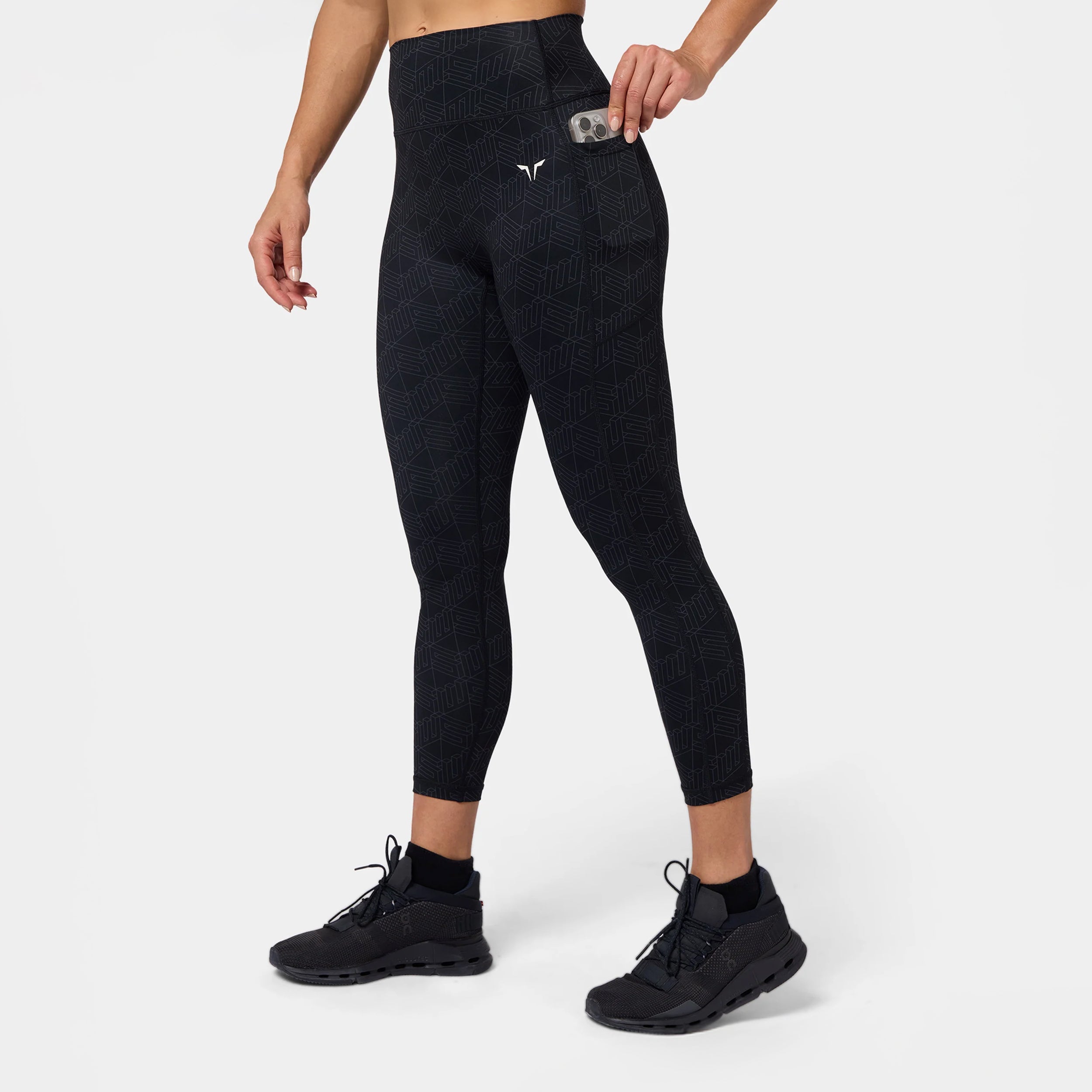 Monogram 24" Leggings - Black Print