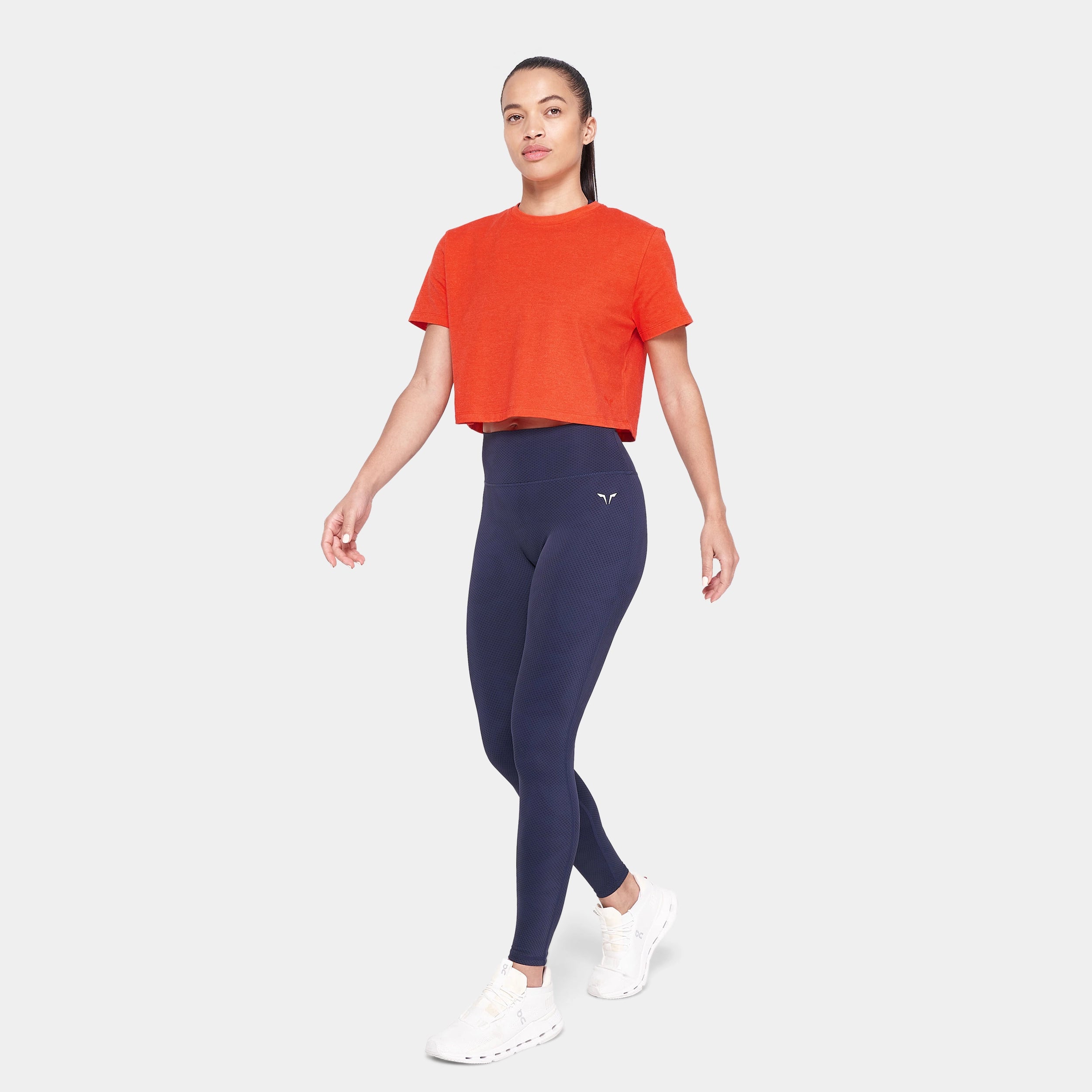 Wordmark Crop T-shirt - Orange.Com Marl