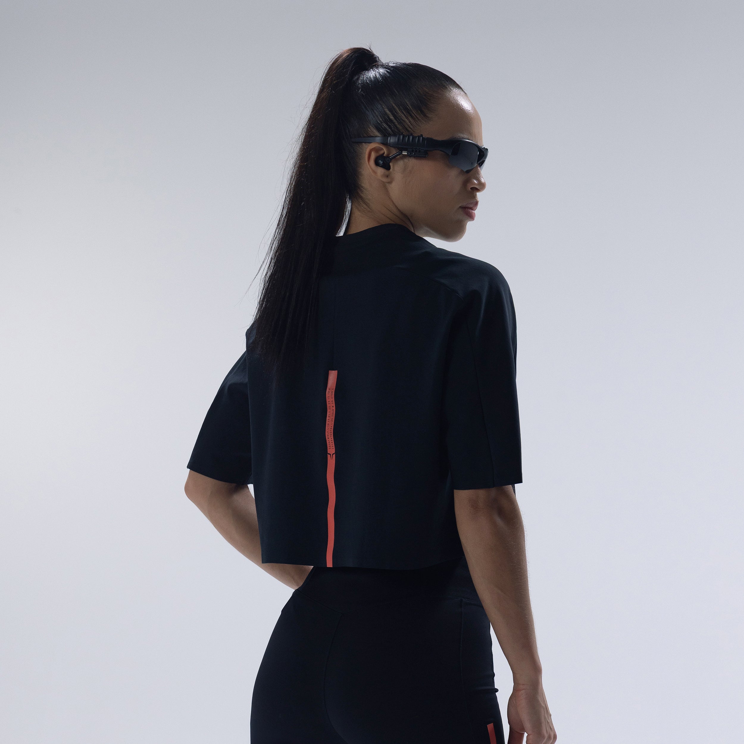 Pima Cotton ACTDRY® Crop T-shirt - Black