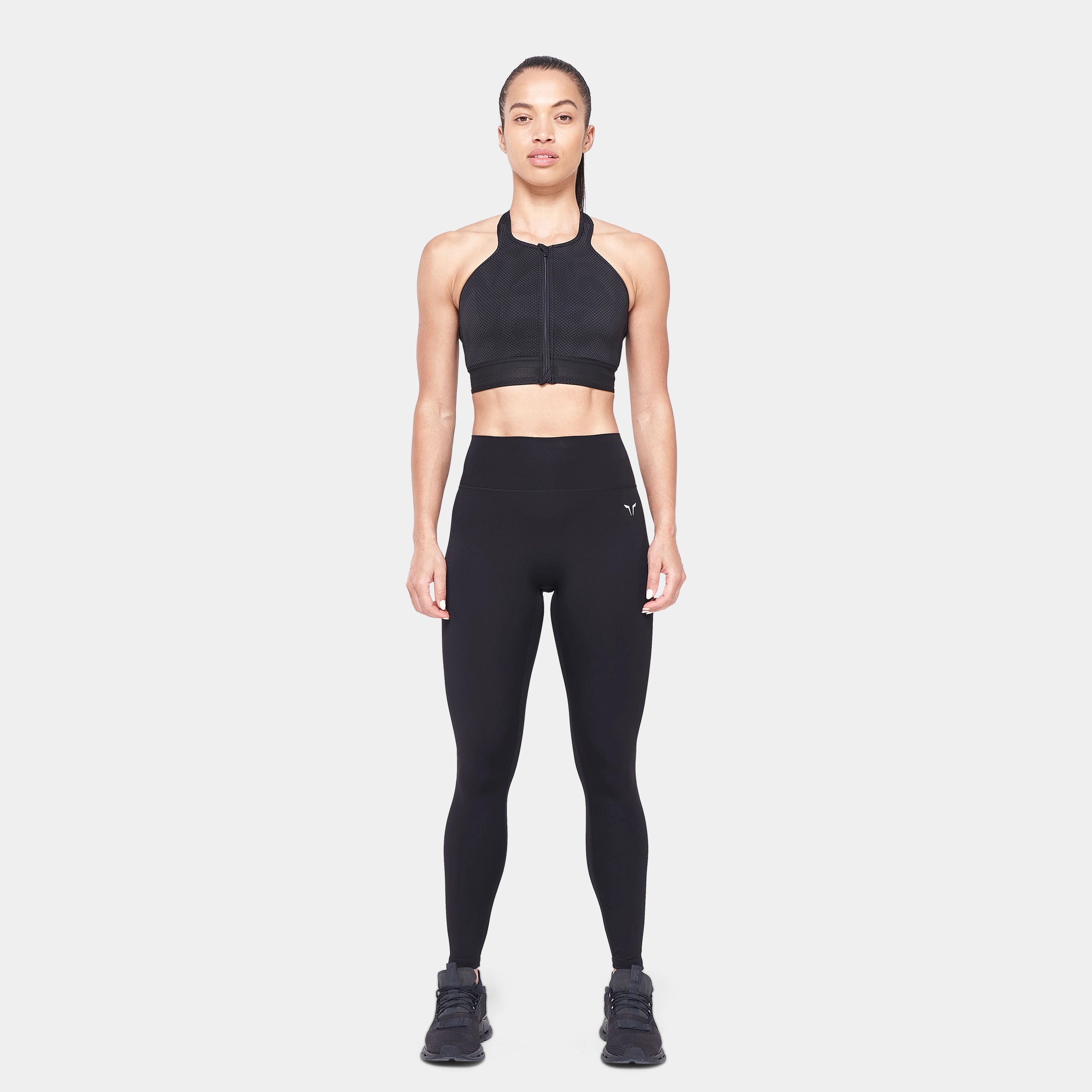 Untamed Zip Up Bra - Black & Salute Print