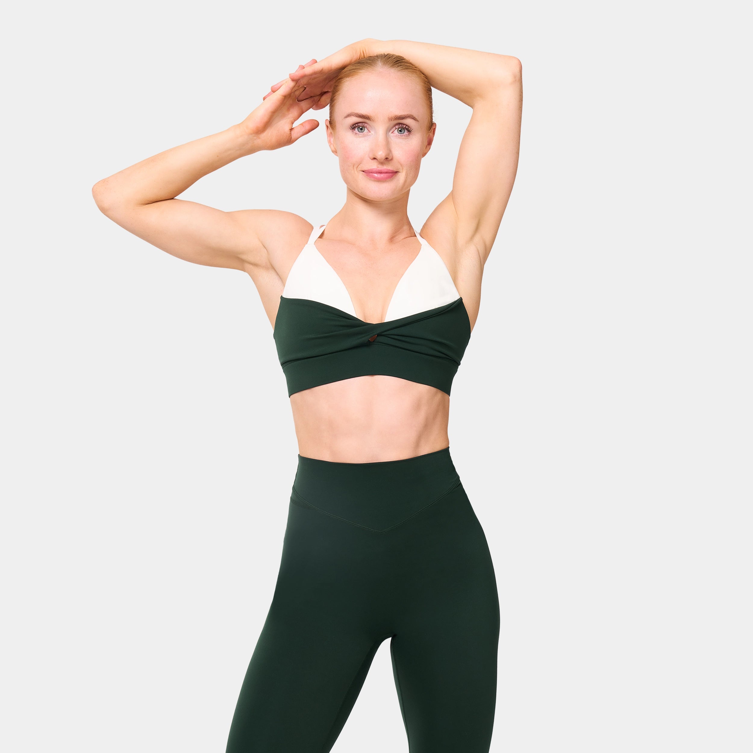 Strappy Twist Front Bra - Pine Grove