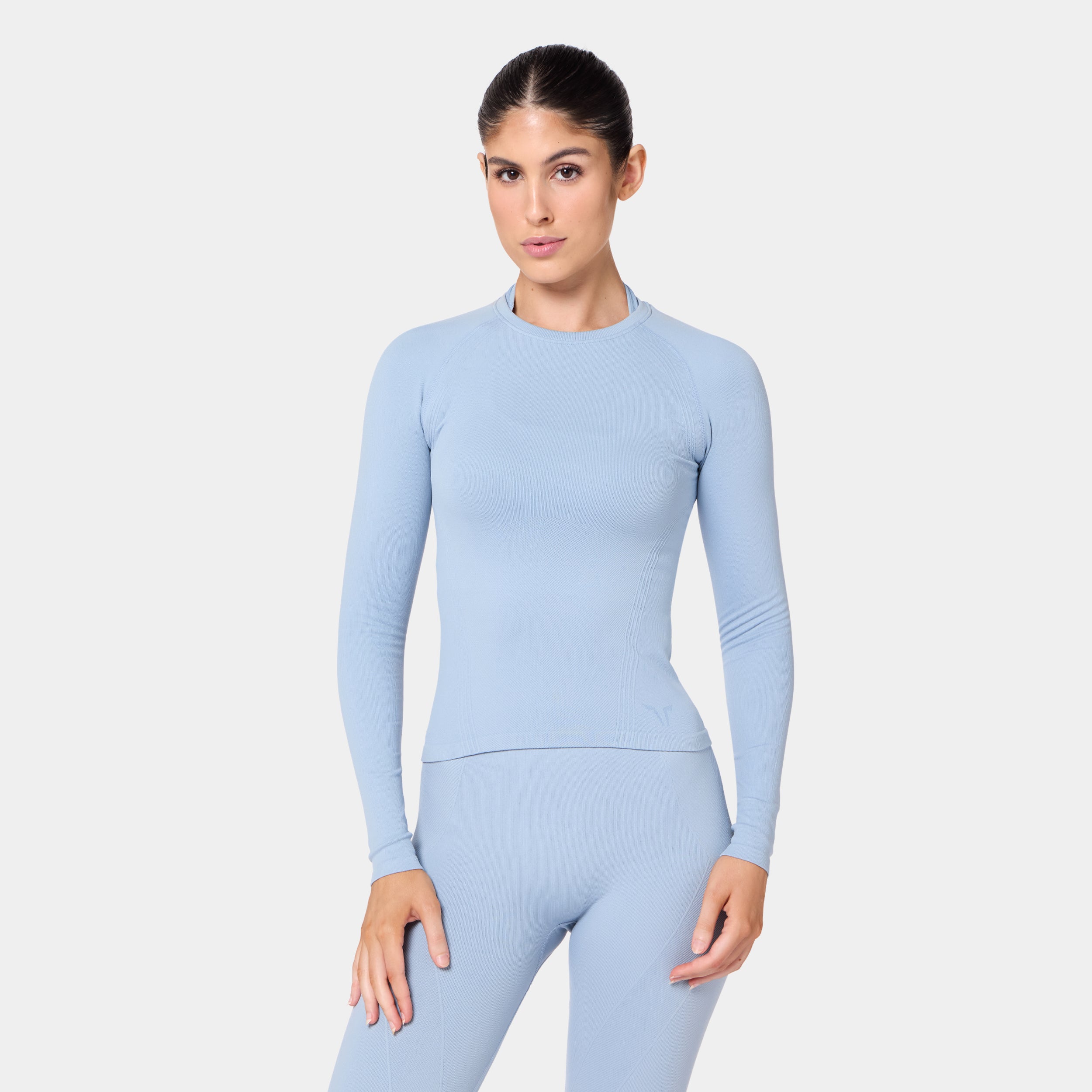 Seamless Contour Long Sleeves Top - Dusty Blue
