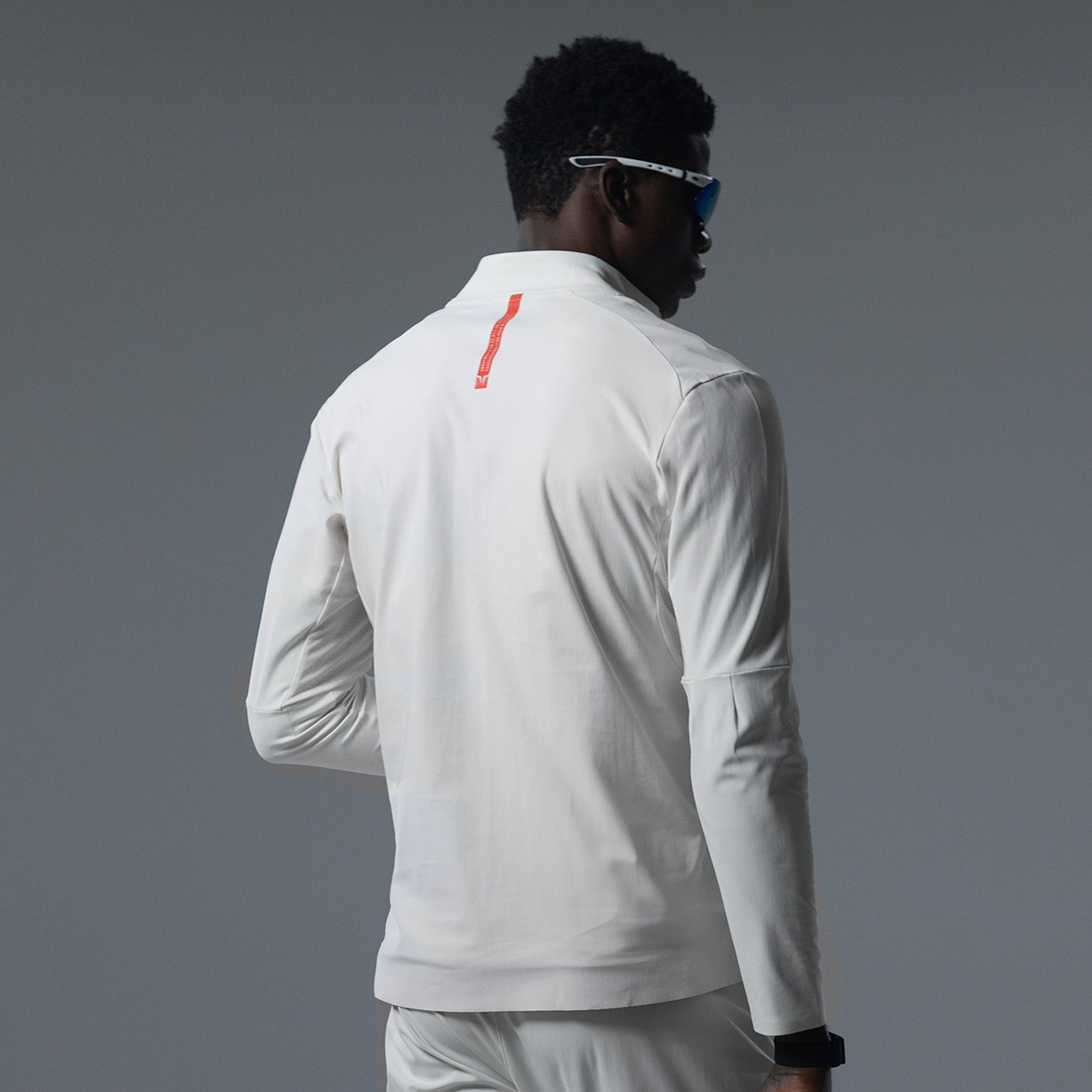 ACTDRY® Quarter Zip Long Sleeves Top - Pearl White