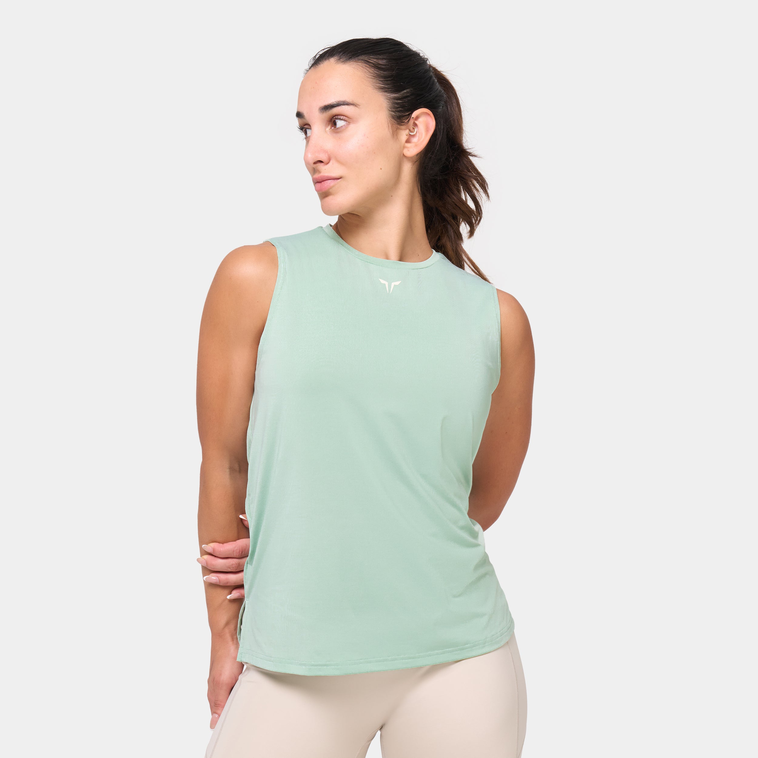 Lightweight Crew Neck Tank - Aqua Foam