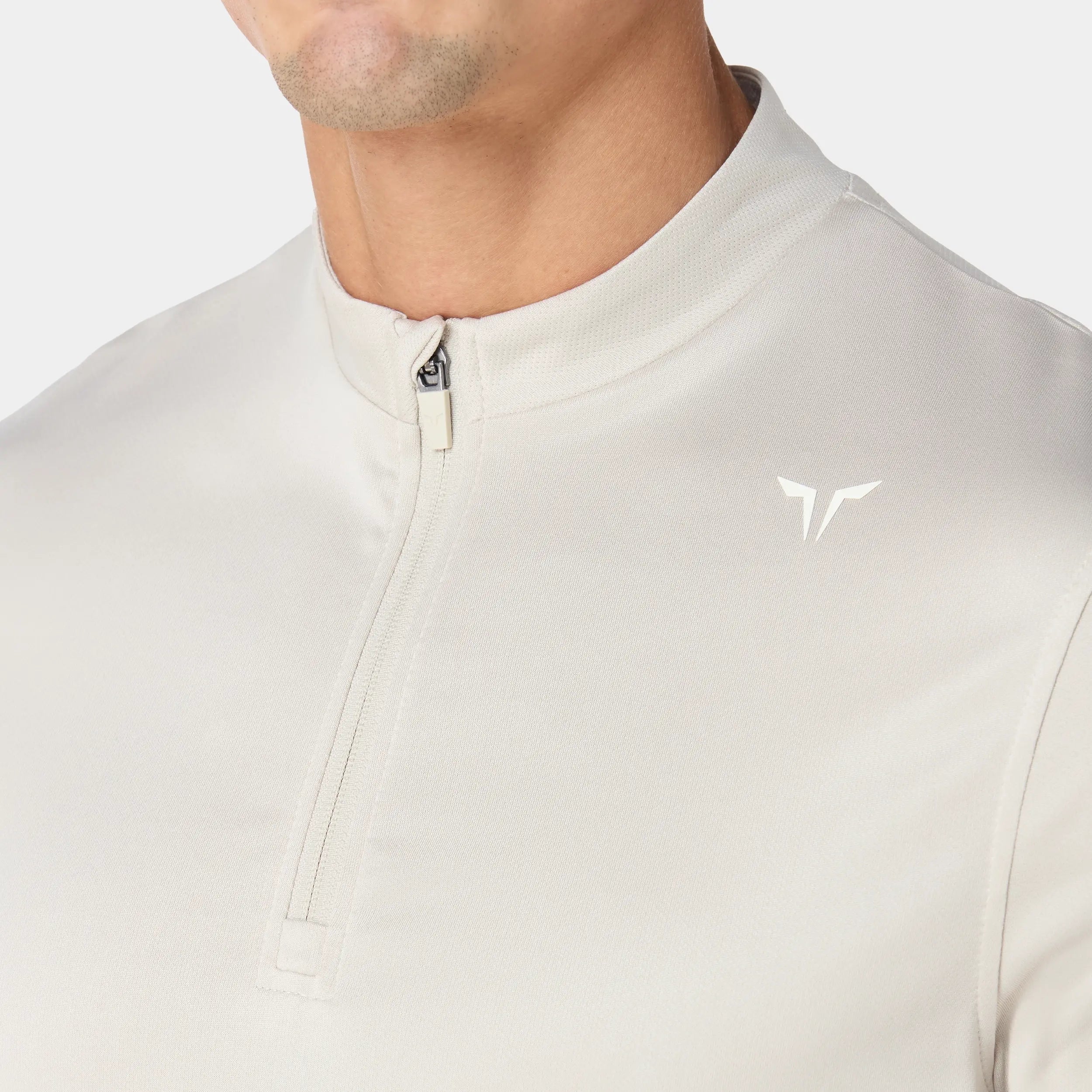 Lightweight Quarter Zip T-shirt - Silver Lining