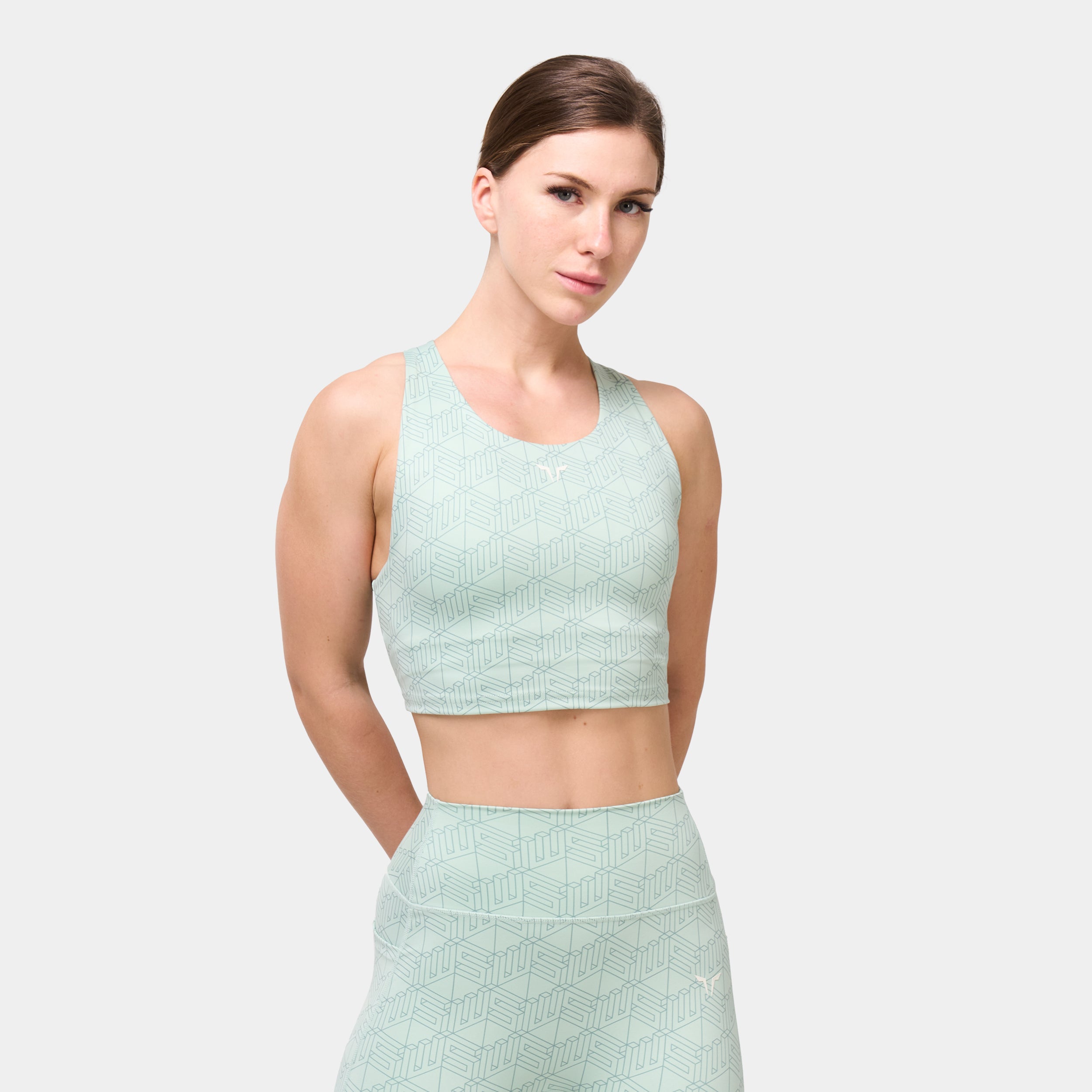 Racer Back Brami - Aqua Foam Print