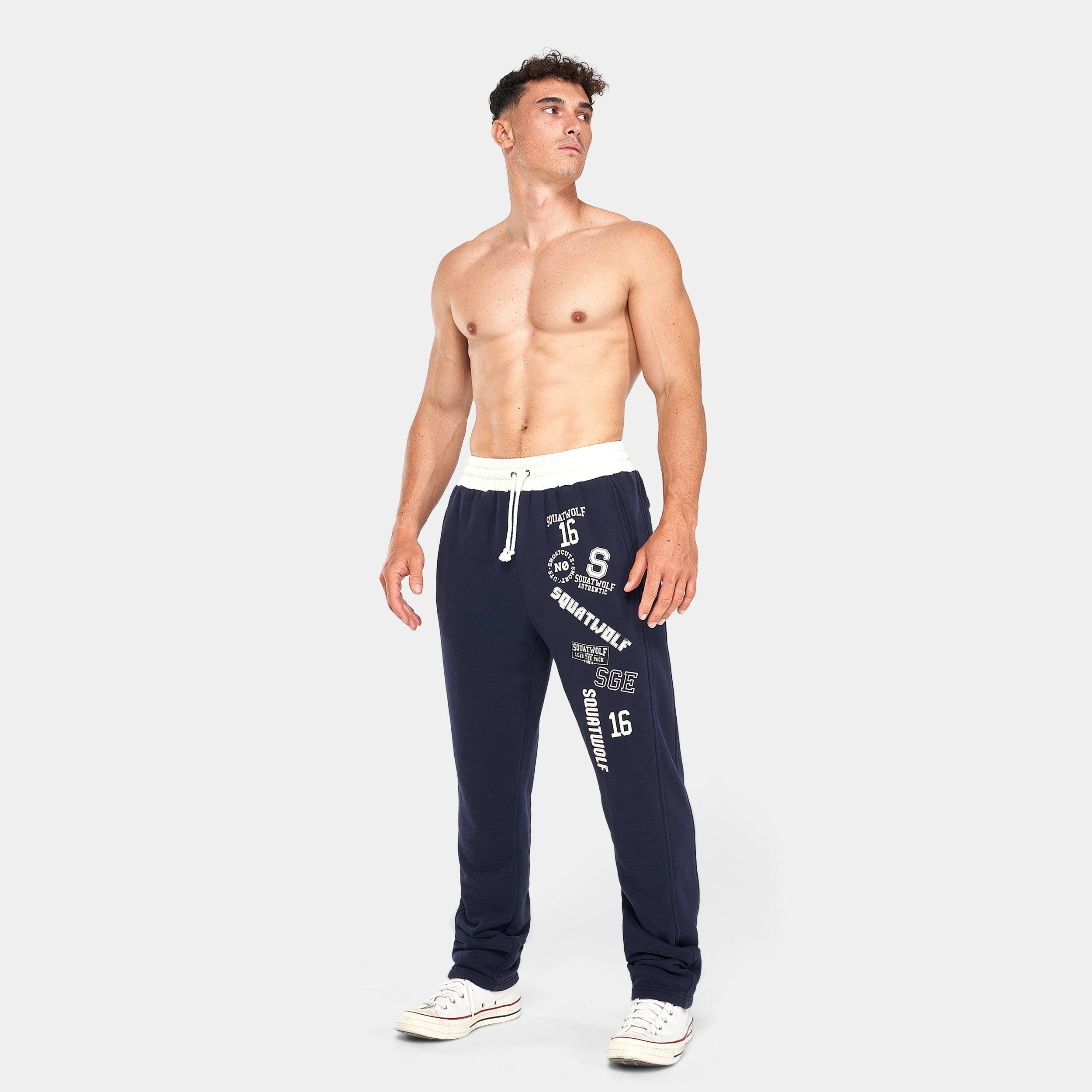 Golden Era Back-On-Track Joggers - Navy & Ecru