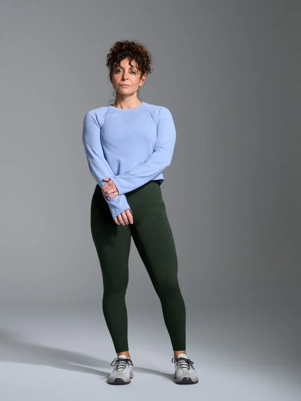 HERE TODAY MELANGE Cropped Long Sleeve Tee